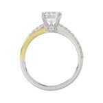 14K WHITE/YELLOW GOLD 2 1/4CT ROUND/EMERALD CUT DIAMOND LADIES RING (CENTER STONE EMERALD CUT DIAMOND 2CT) - Image 2