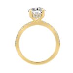 14K YELLOW GOLD 3 1/2CT ROUND/OVAL DIAMOND LADIES RING (CENTER STONE OVAL DIAMOND 3CT) - Image 2