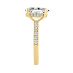 14K YELLOW GOLD 3 1/2CT ROUND/OVAL DIAMOND LADIES RING (CENTER STONE OVAL DIAMOND 3CT) - Image 3