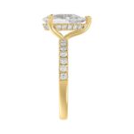 14K YELLOW GOLD 3 1/2CT ROUND/PEAR DIAMOND LADIES RING (CENTER STONE PEAR DIAMOND 3CT) - Image 4