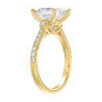 14K YELLOW GOLD 3 1/2CT ROUND/PRINCESS DIAMOND LADIES BRIDAL SET (CENTER STONE PRINCESS DIAMOND 3CT) - Image 3