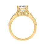 14K YELLOW GOLD 3.00CT ROUND/OVAL DIAMOND LADIES RING (CENTER STONE OVAL DIAMOND 3CT) - Image 2