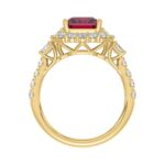 14K YELLOW GOLD 4 1/2CT ROUND/EMERALD DIAMOND LADIES RING (CENTER STONE RUBY EMERALD DIAMOND 3CT) - Image 2