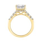 14K YELLOW GOLD 4.00CT ROUND/MARQUISE/EMERALD DIAMOND LADIES RING (CENTER STONE EMERALD DIAMOND 3CT) - Image 2