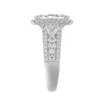 21K PLATINUM LADIES RING 3 1/2CT ROUND/PEAR/CUSHION/BAGUETTE DIAMOND (CENTER STONE CUSHION DIAMOND 2CT) - Image 4