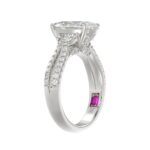 21K PLATINUM LADIES RING WITH 3.00CT ROUND/OVAL/HALF MOON/BAGUETTE DIAMONDS (CENTER STONE OVAL DIAMOND 2CT) - Image 3