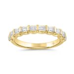 LADIES BAND 1CT EMERALD DIAMOND 14K YELLOW GOLD