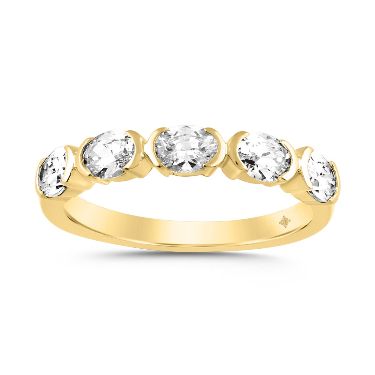 LADIES BAND 1CT OVAL DIAMOND 14K YELLOW GOLD 1 LADIES BAND 1CT OVAL DIAMOND 14K YELLOW GOLD - Image 1