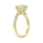 LADIES BRIDAL SET 3 1/2CT ROUND DIAMOND 14K YELLOW GOLD (CENTER STONE ROUND DIAMOND 2.00CT) - Image 2