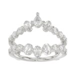 LADIES ENHANCERS RING 1 1/2CT ROUND/PEAR/OVAL DIAMOND 14K WHITE GOLD