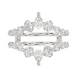 LADIES ENHANCERS RING 1 1/2CT ROUND/PEAR/OVAL DIAMOND 14K WHITE GOLD - Image 3