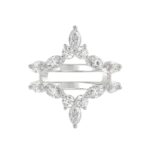 LADIES ENHANCERS RING 1 1/4CT ROUND/MARQUISE DIAMOND 14K WHITE GOLD - Image 5