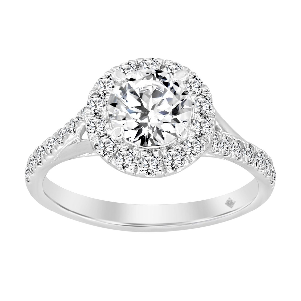 LADIES RING 1 1/2CT ROUND DIAMOND 14K WHITE GOLD (CENTER STONE ROUND DIAMOND 1CT) 1 LADIES RING 1 1/2CT ROUND DIAMOND 14K WHITE GOLD (CENTER STONE ROUND DIAMOND 1CT) - Image 1