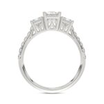 LADIES RING 1 7/8CT EMERALD/PRINCESS/ROUND DIAMOND 14K WHITE GOLD (CENTER STONE EMERALD DIAMOND 1CT ) - Image 2