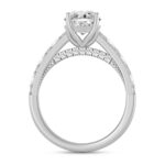 LADIES RING 2 1/2CT ROUND/BAGUETTE/OVAL DIAMOND 14K WHITE GOLD (CENTER STONE OVAL DIAMOND 2CT ) - Image 2