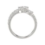 LADIES RING 2 1/2CT ROUND/PEAR DIAMOND 14K WHITE GOLD - Image 3