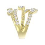 LADIES RING 2 1/2CT ROUND/PEAR DIAMOND 14K YELLOW GOLD - Image 4