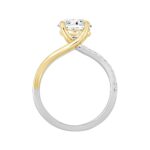 LADIES RING 2 1/4CT ROUND DIAMOND 14K WHITE/YELLOW GOLD (CENTER STONE ROUND DIAMOND 2CT ) - Image 2