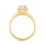 LADIES RING 2 1/6CT ROUND/OVAL DIAMOND 14K YELLOW GOLD (CENTER STONE OVAL DIAMOND 2CT ) - Image 2