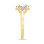 LADIES RING 2 1/6CT ROUND/OVAL DIAMOND 14K YELLOW GOLD (CENTER STONE OVAL DIAMOND 2CT ) - Image 3