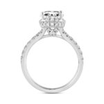 LADIES RING 2 3/4CT ROUND/OVAL DIAMOND 14K WHITE GOLD (CENTER STONE OVAL DIAMOND 2CT ) - Image 2