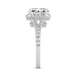 LADIES RING 2 3/4CT ROUND/OVAL DIAMOND 14K WHITE GOLD (CENTER STONE OVAL DIAMOND 2CT ) - Image 3