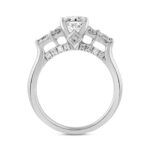 LADIES RING 2 3/4CT ROUND/PEAR/OVAL DIAMOND 14K WHITE GOLD (CENTER STONE OVAL DIAMOND 2.00CT) - Image 3