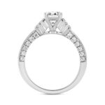 LADIES RING 2.00CT ROUND/BAGUETTE/PEAR DIAMOND 14K WHITE GOLD (CENTER STONE PEAR DIAMOND 1 1/2CT) - Image 2