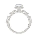 LADIES RING 3 1/2CT ROUND/MARQUISE/EMERALD DIAMOND 14K WHITE GOLD (CENTER STONE EMERALD DIAMOND 3.00CT) - Image 5