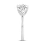LADIES RING 3CT PRINCESS/TRILLION DIAMOND 14K WHITE GOLD (CENTER STONE PRINCESS DIAMOND 2CT ) - Image 3