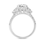 LADIES RING 3CT ROUND/OVAL/PEAR DIAMOND 14K WHITE GOLD (CENTER STONE OVAL DIAMOND 2CT ) - Image 2