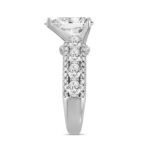 LADIES RING 4 1/4CT ROUND/PEAR/OVAL DIAMOND 14K WHITE GOLD (CENTER STONE PEAR DIAMOND 3CT ) - Image 3