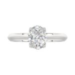 LADIES SOLITAIRE RING 1 1/2CT OVAL DIAMOND 14K WHITE GOLD - Image 5