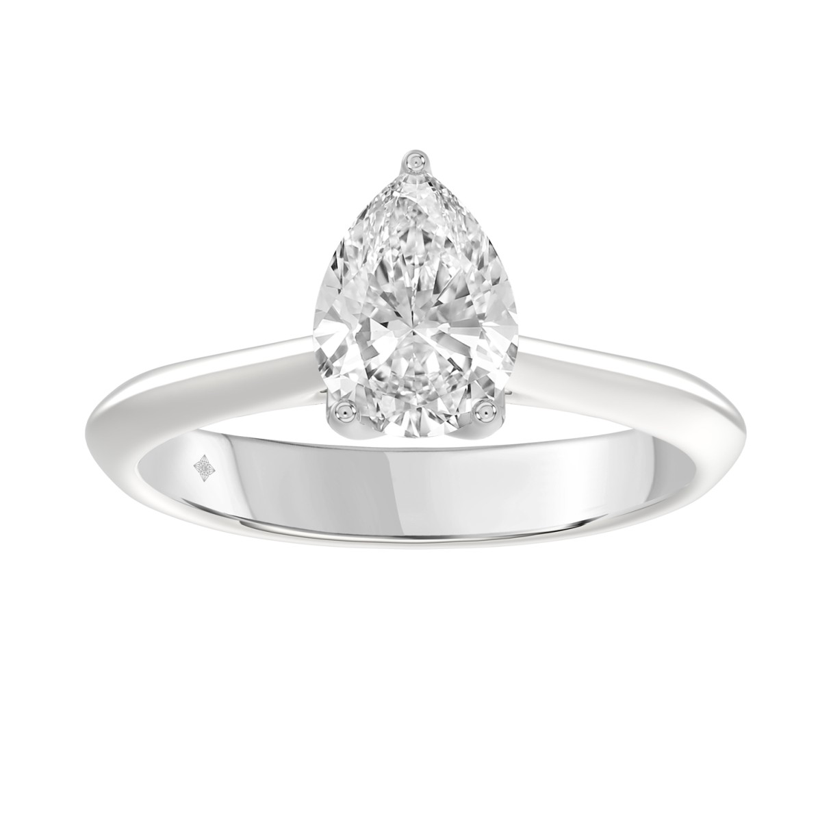 LADIES SOLITAIRE RING 1 1/2CT PEAR DIAMOND 14K WHITE GOLD 1 LADIES SOLITAIRE RING 1 1/2CT PEAR DIAMOND 14K WHITE GOLD - Image 1