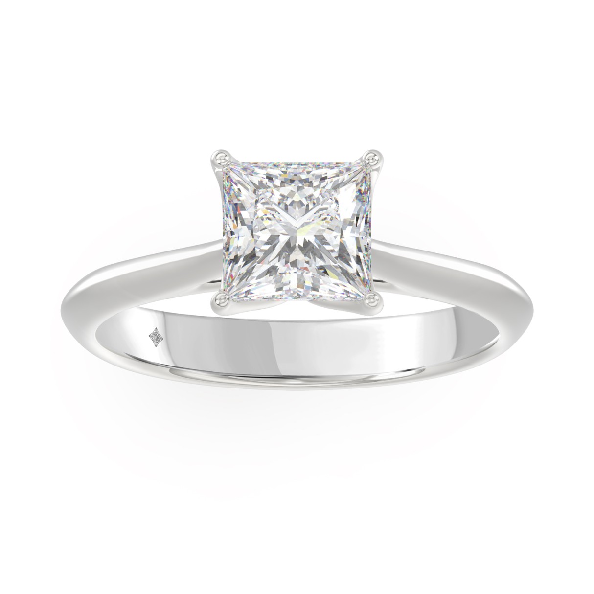 LADIES SOLITAIRE RING 1 1/2CT PRINCESS DIAMOND 14K WHITE GOLD 1 LADIES SOLITAIRE RING 1 1/2CT PRINCESS DIAMOND 14K WHITE GOLD - Image 1