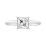 LADIES SOLITAIRE RING 1 1/2CT PRINCESS DIAMOND 14K WHITE GOLD - Image 5