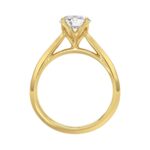 LADIES SOLITAIRE RING 1 1/2CT ROUND DIAMOND 14K YELLOW GOLD - Image 2