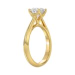 LADIES SOLITAIRE RING 1 1/2CT ROUND DIAMOND 14K YELLOW GOLD - Image 3
