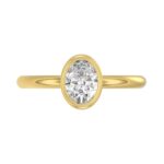 LADIES SOLITAIRE RING 1CT OVAL DIAMOND 14K YELLOW GOLD (CENTER STONE OVAL DIAMOND 1CT ) - Image 5