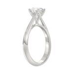 LADIES SOLITAIRE RING 1CT ROUND DIAMOND 14K WHITE GOLD - Image 3