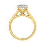 LADIES SOLITAIRE RING 2 1/2CT PRINCESS DIAMOND 14K YELLOW GOLD - Image 2