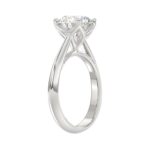 LADIES SOLITAIRE RING 2 1/2CT ROUND DIAMOND 14K WHITE GOLD - Image 3