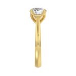 LADIES SOLITAIRE RING 2 1/2CT ROUND DIAMOND 14K YELLOW GOLD - Image 4