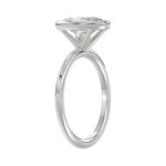 LADIES SOLITAIRE RING 3CT OVAL DIAMOND 14K WHITE GOLD (CENTER STONE OVAL DIAMOND 3CT ) - Image 3