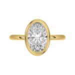 LADIES SOLITAIRE RING 3CT OVAL DIAMOND 14K YELLOW GOLD (CENTER STONE OVAL DIAMOND 3CT ) - Image 5