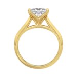 LADIES SOLITAIRE RING 3CT PRINCESS DIAMOND 14K YELLOW GOLD - Image 2