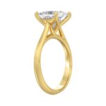 LADIES SOLITAIRE RING 3CT PRINCESS DIAMOND 14K YELLOW GOLD - Image 3