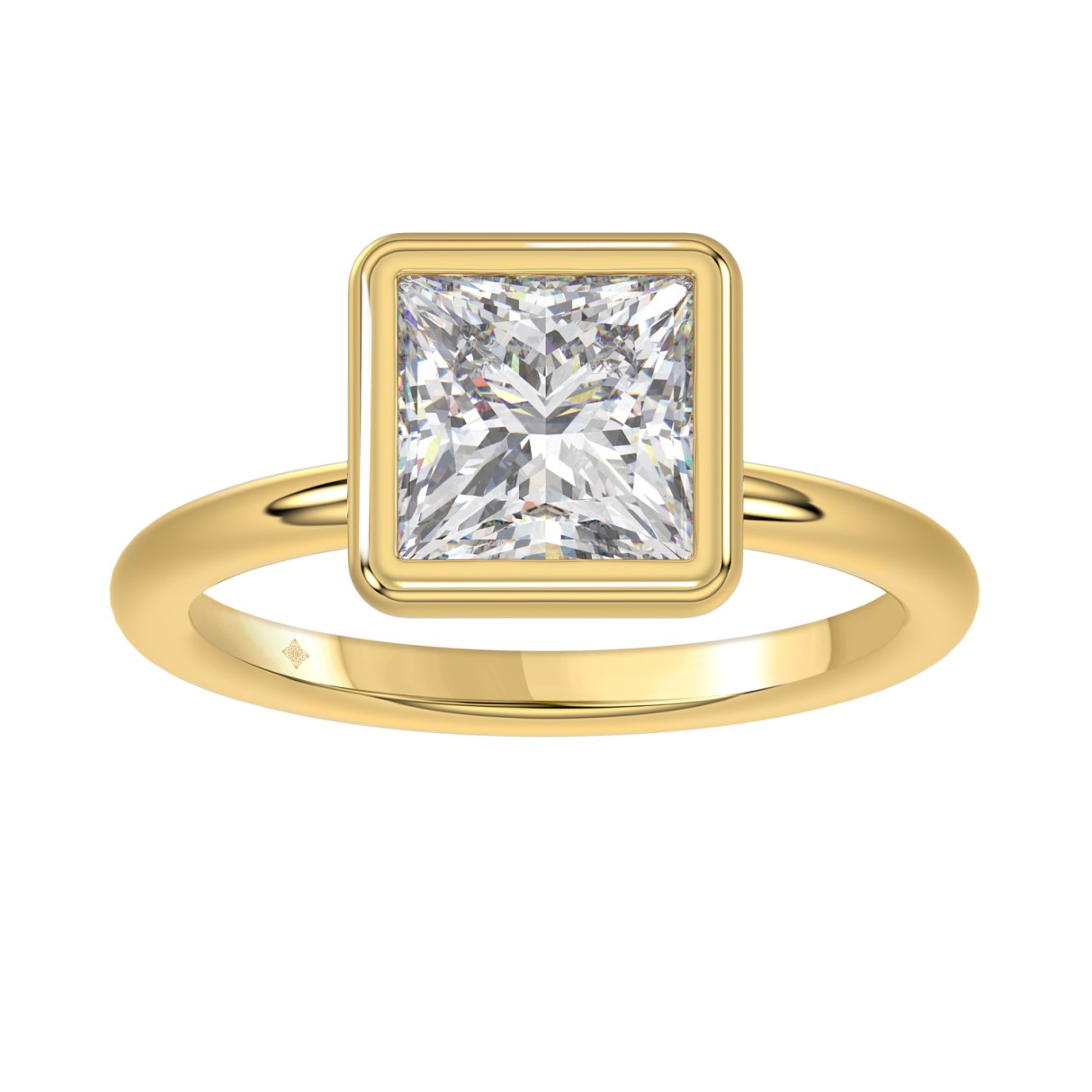 LADIES SOLITAIRE RING 3CT PRINCESS DIAMOND 14K YELLOW GOLD (CENTER STONE PRINCESS DIAMOND 3CT ) 1 LADIES SOLITAIRE RING 3CT PRINCESS DIAMOND 14K YELLOW GOLD (CENTER STONE PRINCESS DIAMOND 3CT ) - Image 1