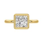 LADIES SOLITAIRE RING 3CT PRINCESS DIAMOND 14K YELLOW GOLD (CENTER STONE PRINCESS DIAMOND 3CT ) - Image 5