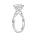 LADIES SOLITAIRE RING 3CT ROUND DIAMOND 14K WHITE GOLD - Image 3